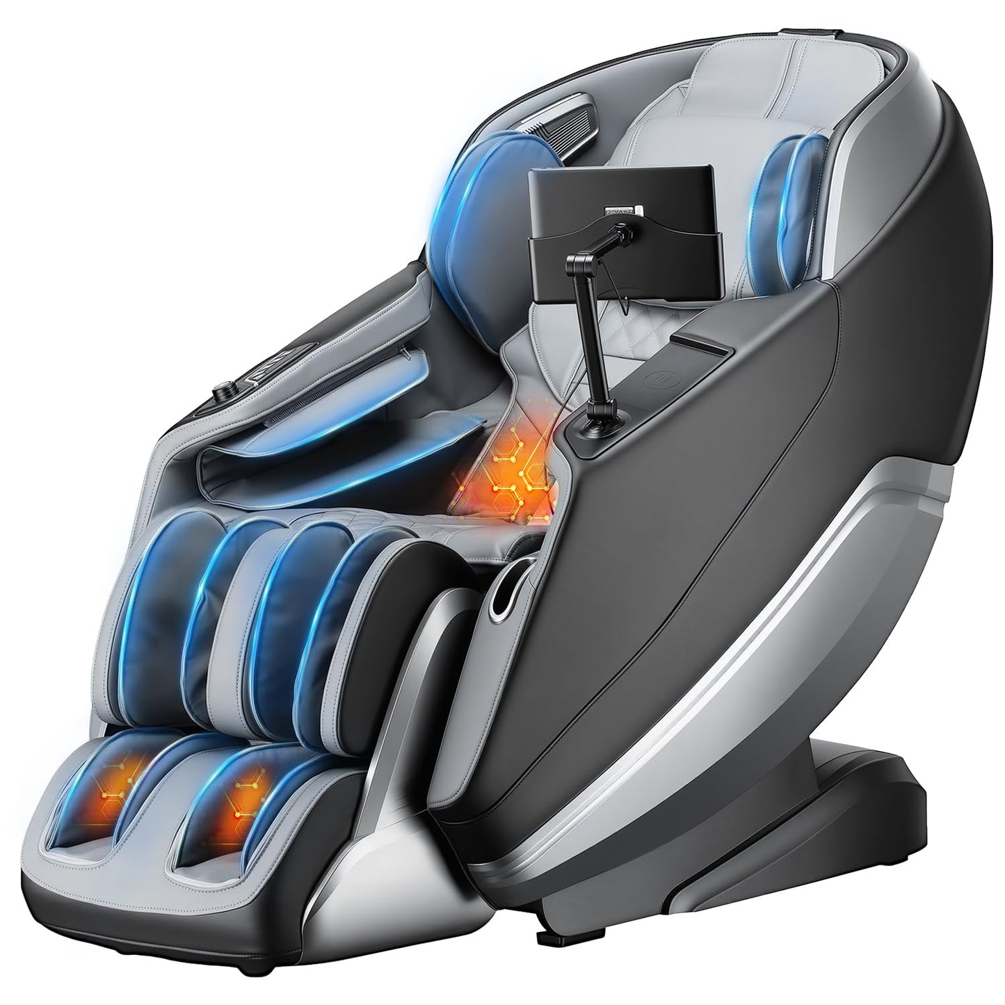 BestMassage Zero Gravity Massage Chair, SL Extra-Long Track Full-Body Massage Chair with Comfortable Backrest Pillow,Bluetooth Voice Control for Living Room, Bedroom (Black)