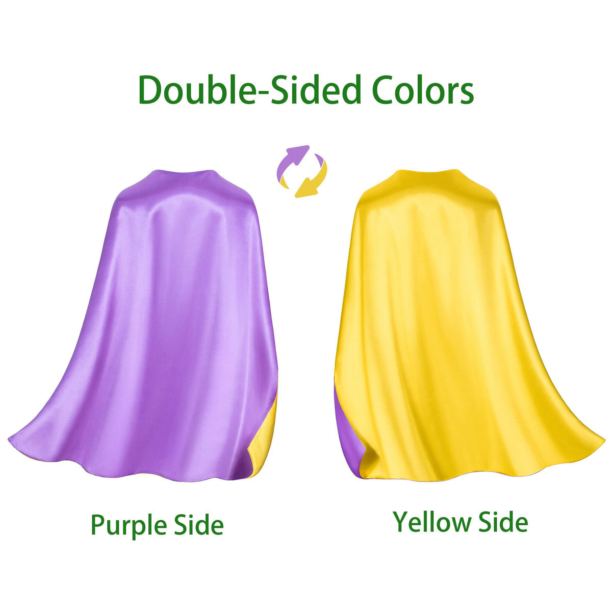 Kids Double-Sided Superhero Capes and Mask - Purple Super Hero Cape Perfect for Dress-Up, Halloween, Christmas, Cosplay, and Birthday Parties (Purple)