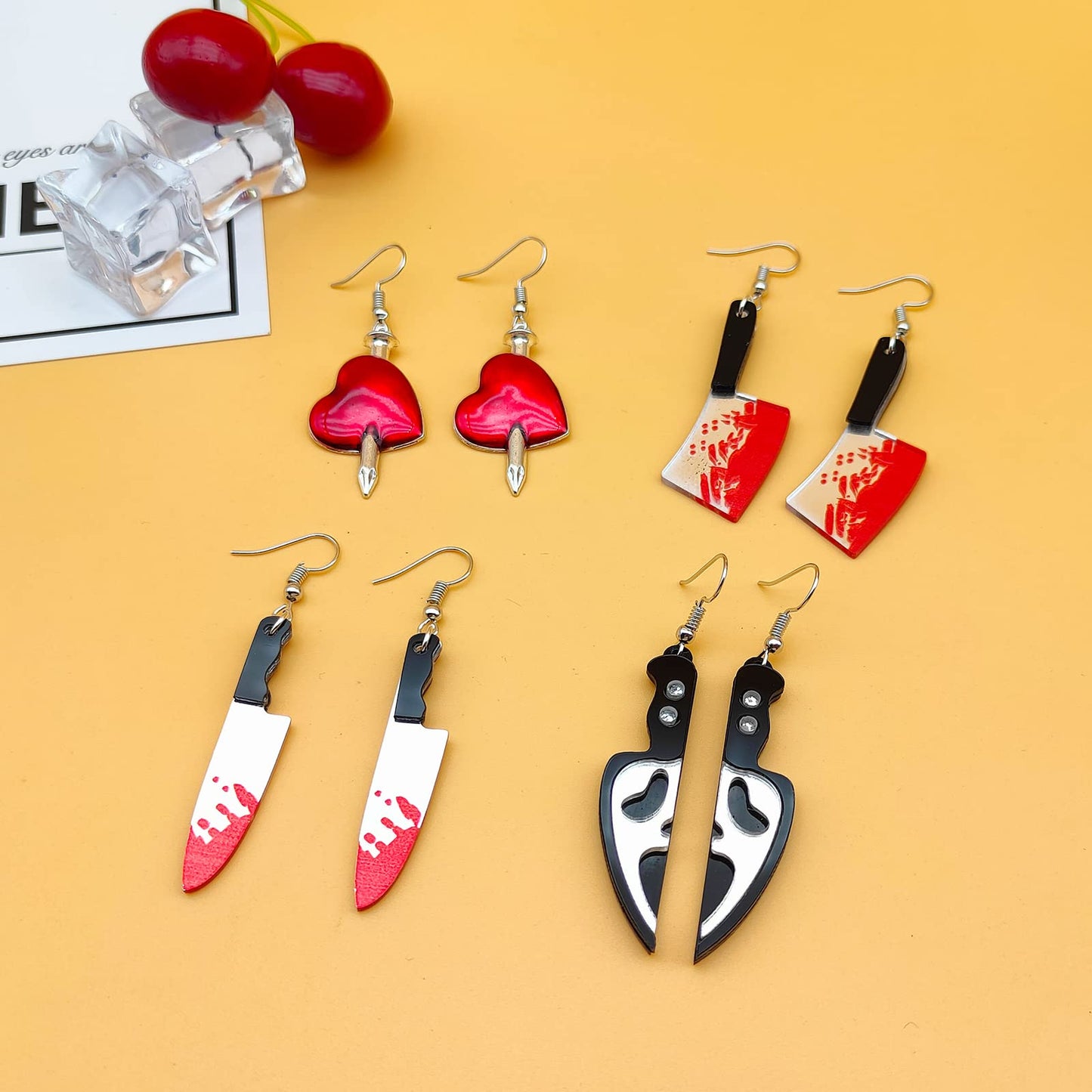 Knife Drop Dangle Earrings for Women Goth Acrylic Dagger Earrings Halloween Earring for Women Halloween Party Jewelry (C)