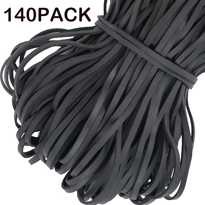 Rubber Bands Trash Can Bands Fits 8-33 Gallon Black 140 Pack, Heavy Duty Big Large rubber bands for Trash Cans Elastic Bands for Office Supplies File Folders Cat Litter Box Rubber Bands 7x1/8 inches