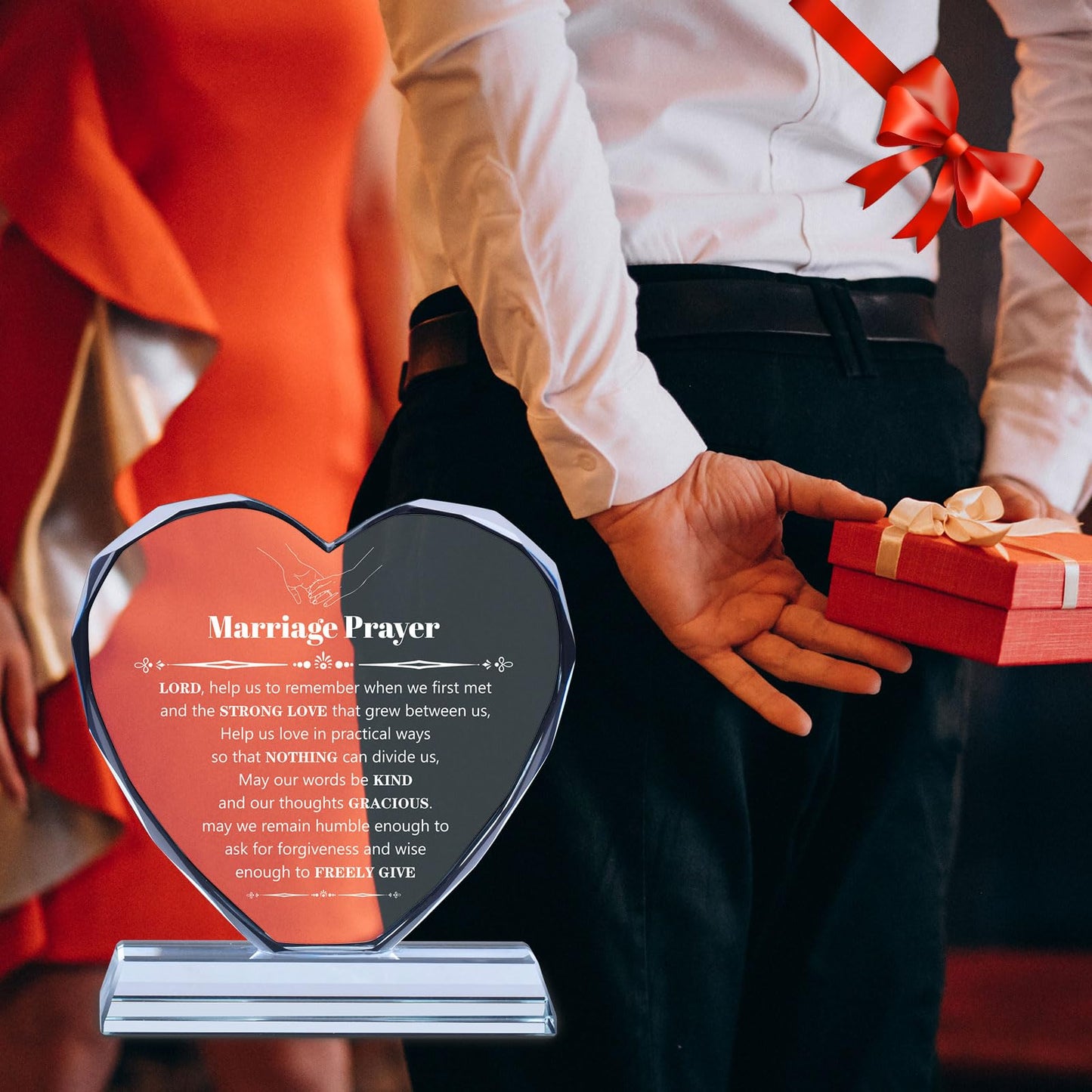 Wedding Gifts for Couples 2025, Marriage Prayer Plaque, Unique K9 Crystal with Inspiring Quotes, Anniversary Wedding Gifts for Couples, Newlywed Mr and Mrs Gifts.