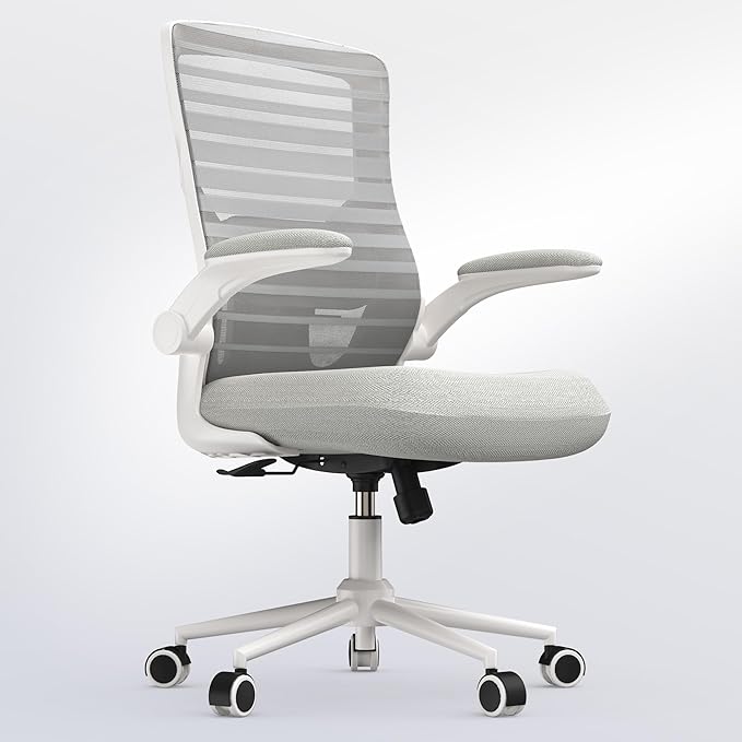 QLTPLUS Office Chair for Long Hours & Lower Back Pain Relief – 4" Molded Foam Cushion, Padded Lumbar Support, and Padded F...