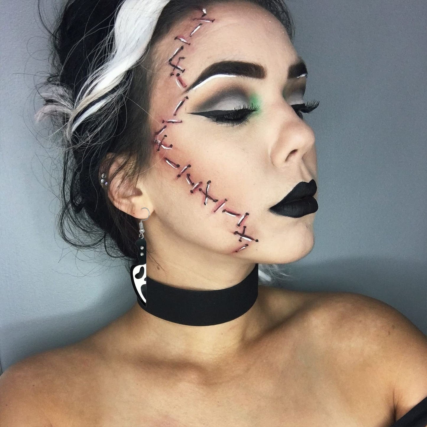 Knife Drop Dangle Earrings for Women Goth Acrylic Dagger Earrings Halloween Earring for Women Halloween Party Jewelry (C)