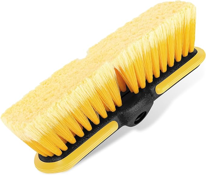 10 Inch Car Wash Brush Head, Scrub Brush Attachment for Long Handle Extension Pole,Outdoor Broom and Scrubbing Brush for Cleaning Window, Wall, House Floor, Deck, Patio, Car