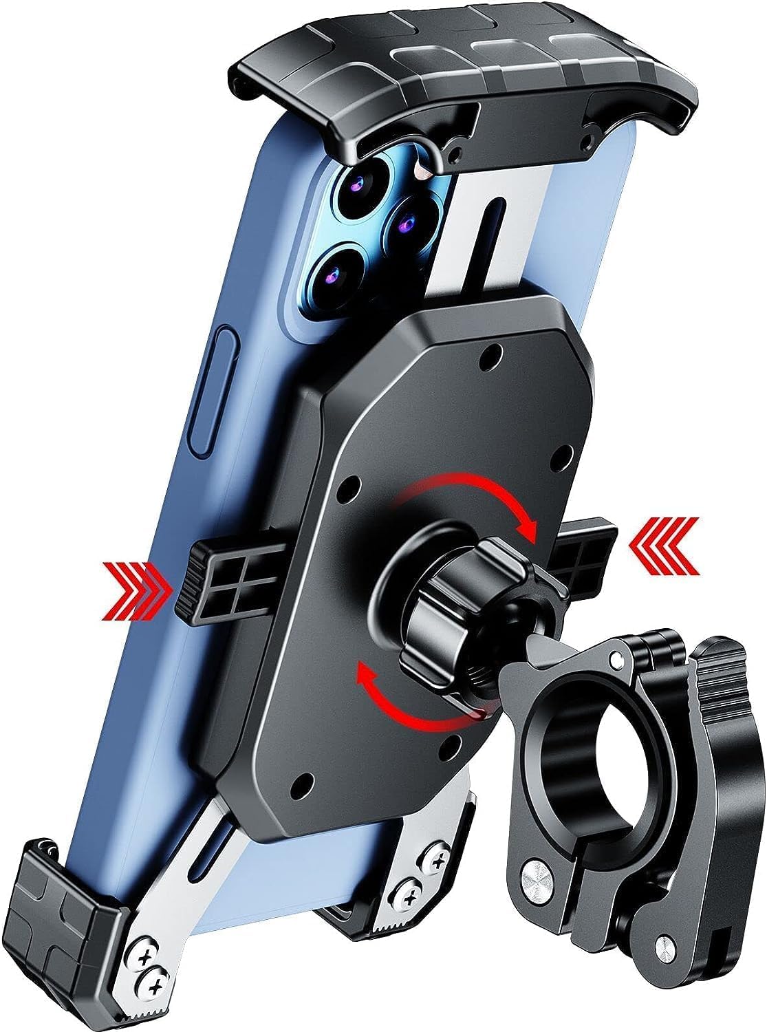 Kewig Bike Phone Mount Holder, Motorcycle Phone Mount [1S Lock] [One Hand Operation], Bicycle Scooter Handlebar Cradle Clip For
