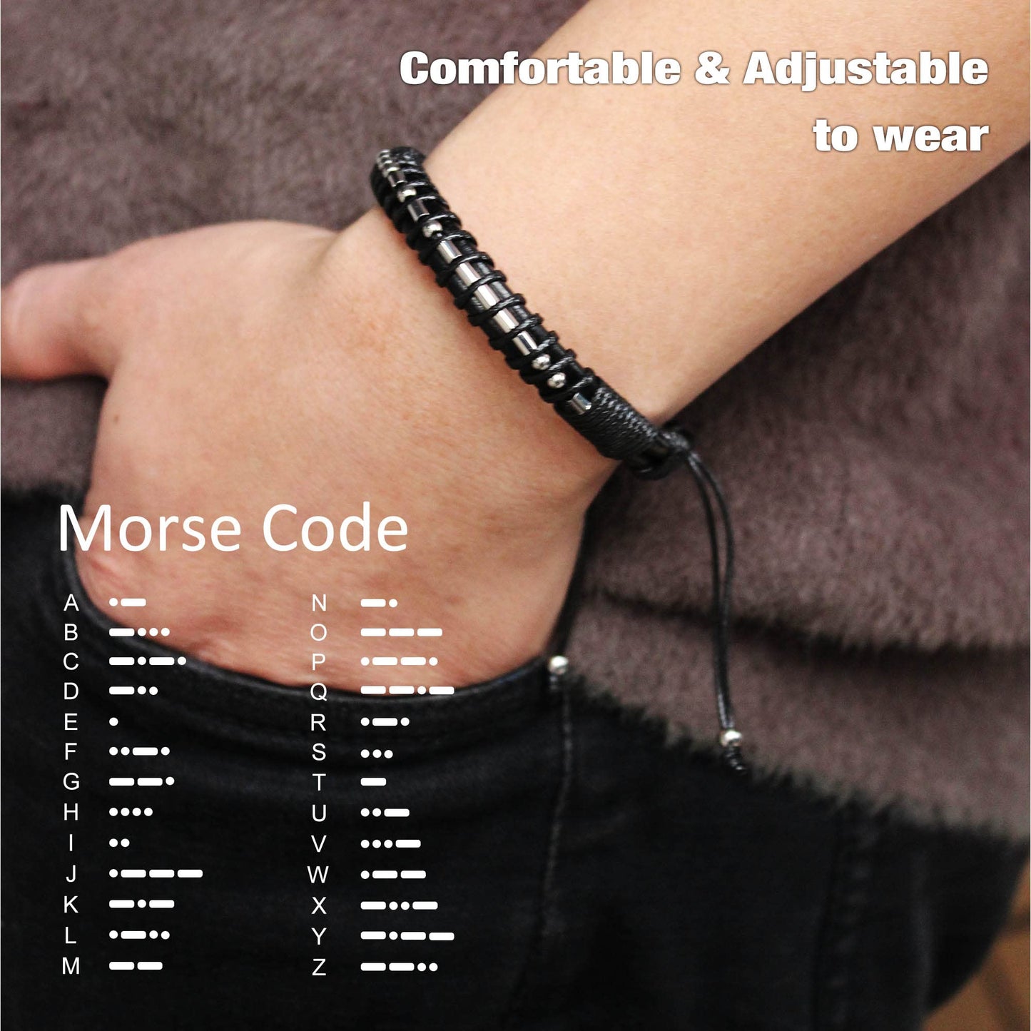 Btysun Retirement Gifts for Men Morse Code Bracelets Inspirational Leather Bracelet Secret Message Uplifting Graduation Gifts Th