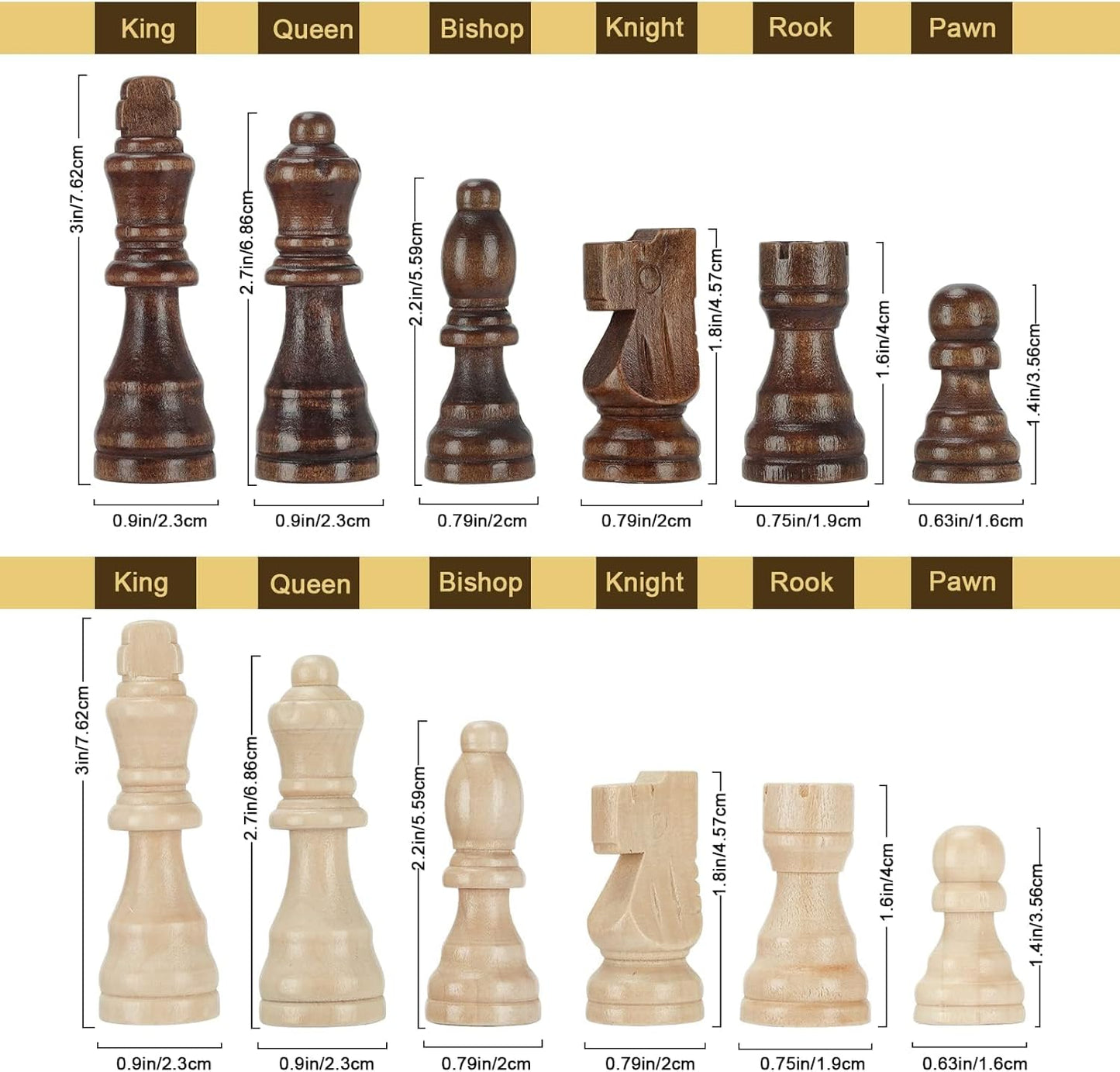 Magnetic Wooden Chess Set for Adults Kids 15'' Chess Board with Handmade Pieces, Folding Portable Travel Unique Chess Sets Game for Tournament Professional Beginner