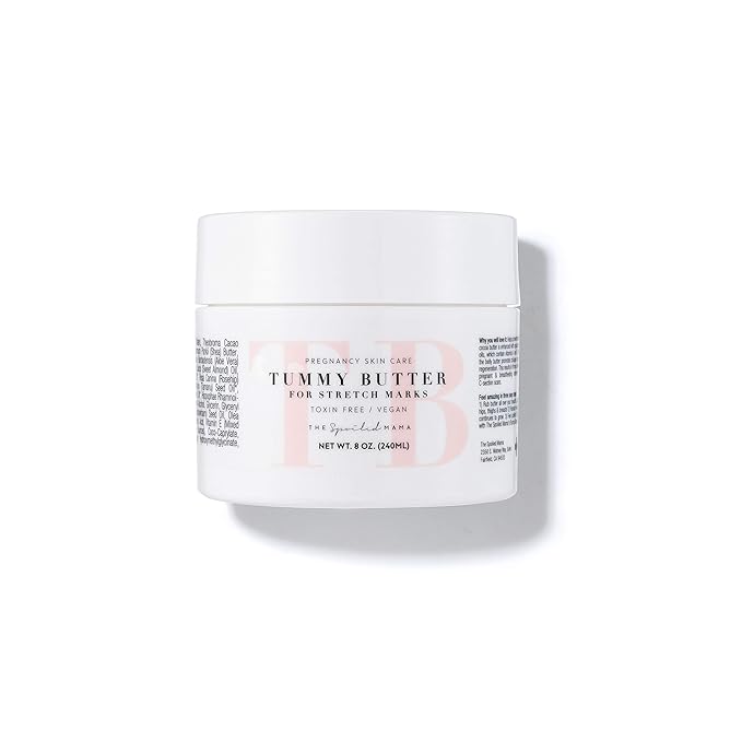 The Spoiled Mama Tummy Butter Stretch Mark Prevention Cream | Safe for Pregnancy | Non-Toxic | Vegan | Made in USA | OBGYN Formulated | Hydrating Body Cream Butter Lotion
