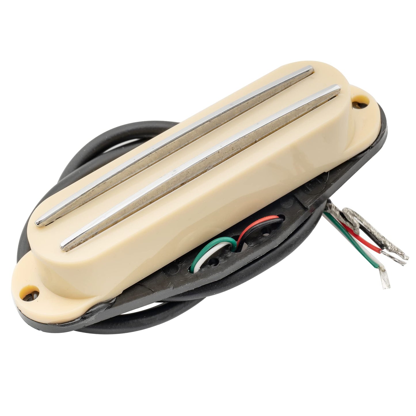 Musiclily Dual Hot Rail High Output Guitar Single Coil Size Humbucker Pickup For Fender Squier Strat, Cream