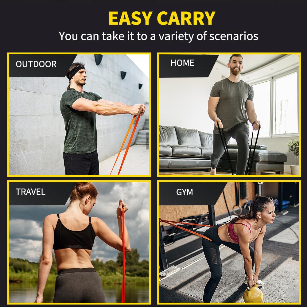 ROSAPOAR Resistance Band Pull up Band Fitness Exercise Bands Natural Latex for Workout Body Stretch Powerlifting Band Fitness Sport Training at Home/The Gym - Orange