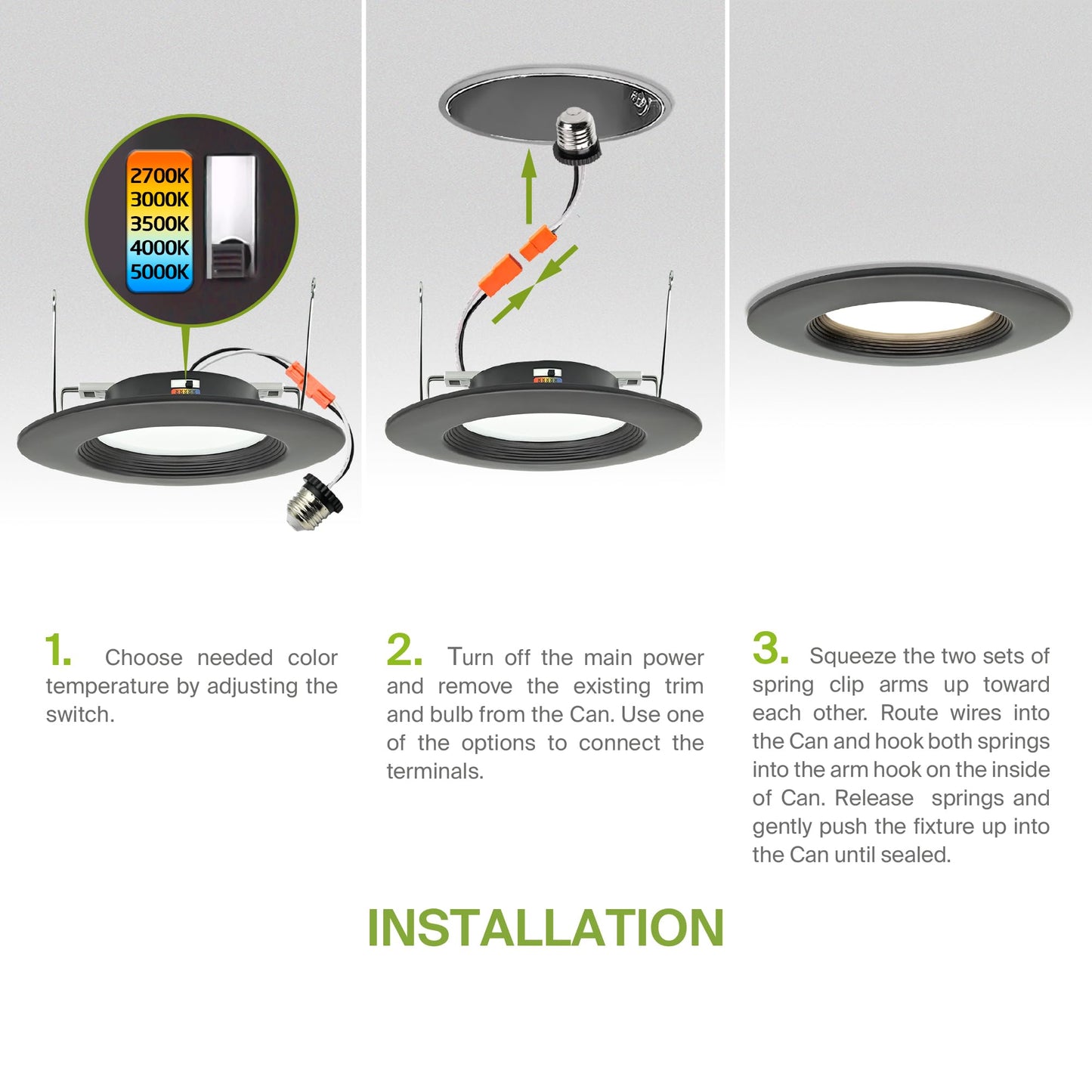 ASD 6 Inch Retrofit LED Recessed Lighting | Metal Trim Bronze 12W 1078LM 120V 2700K-5000K Adjustable Ceiling Downlights | Triac Dimmable Wet Rated Room Can Lights, ETL Energy Star, 12 Pack
