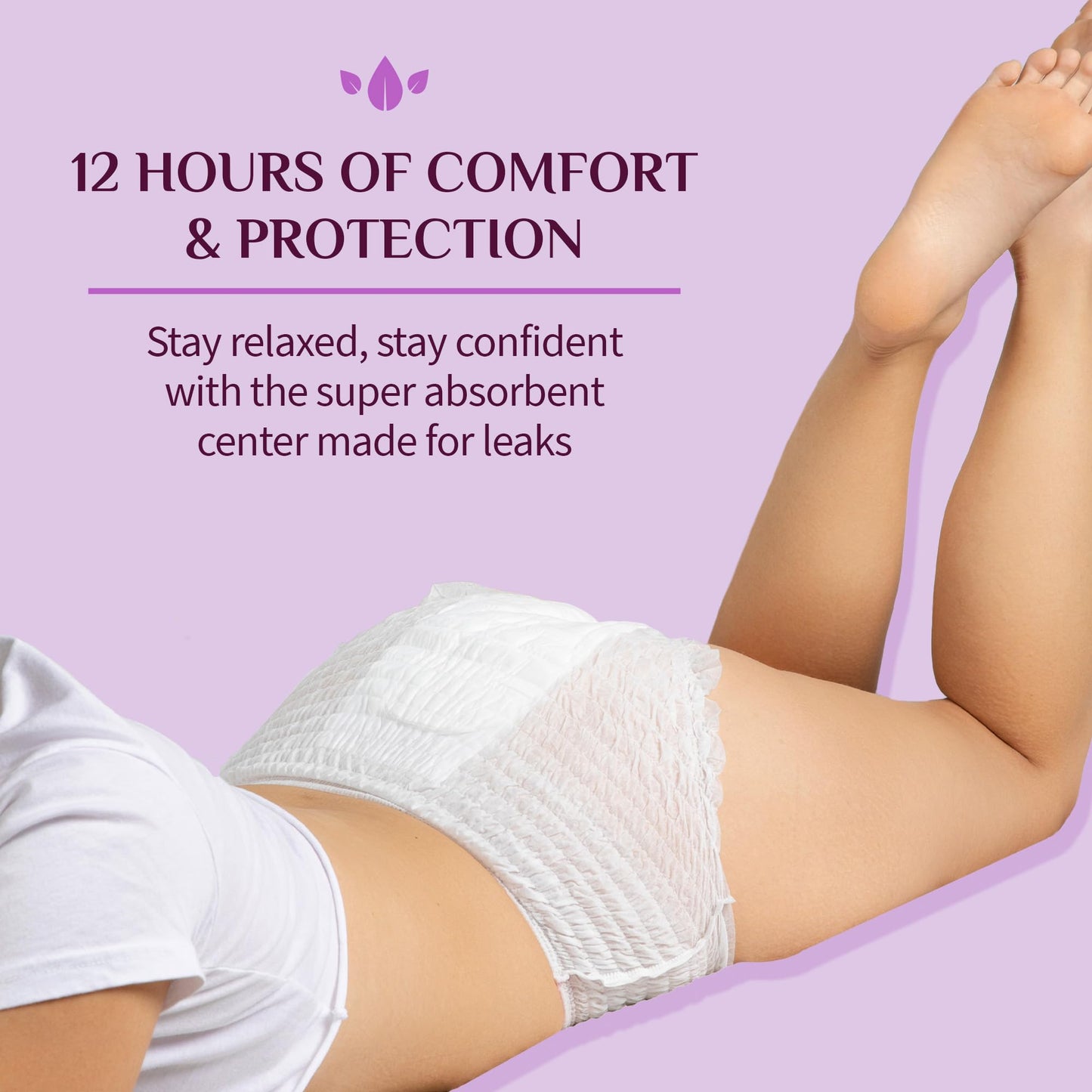 Organyc - Certified Organic Cotton Disposable Period Underwear for Sensitive Skin, Super Absorbent for Women, All-Day or Overnight, S/M, 4 Count