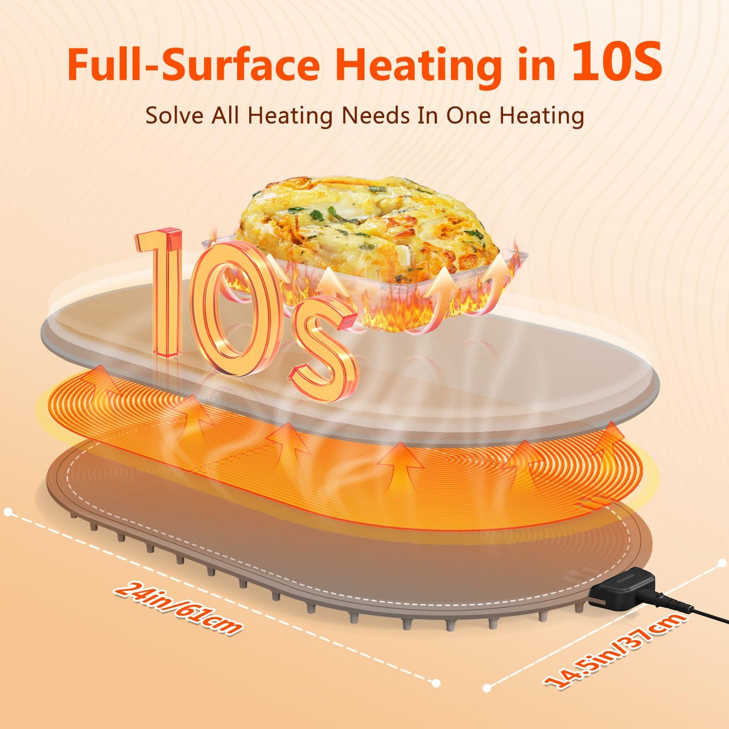 seenlast Warming Mat for Food with Adjustable Temperature Timer,10S Fast Heating Electric Food Warming Mat for Parties Buffet Daily,Food Heating Mat with Insulating Pad Raised Feet Protects Table