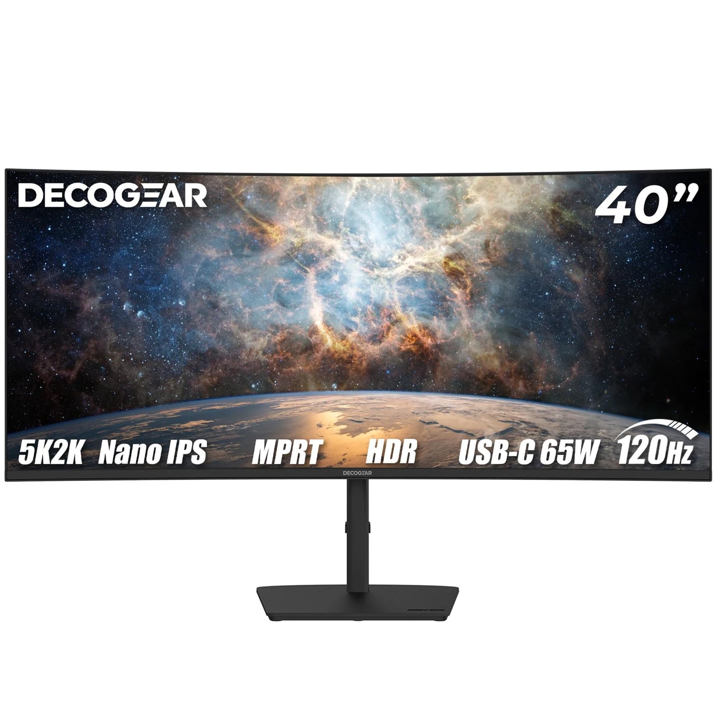 Deco Gear 40    Curved 5K2K Nano IPS Monitor | 5120  2160 UltraWide 21:9 Display, 120 Hz Refresh | 65 W USB-C PD | HDR, Adaptive
