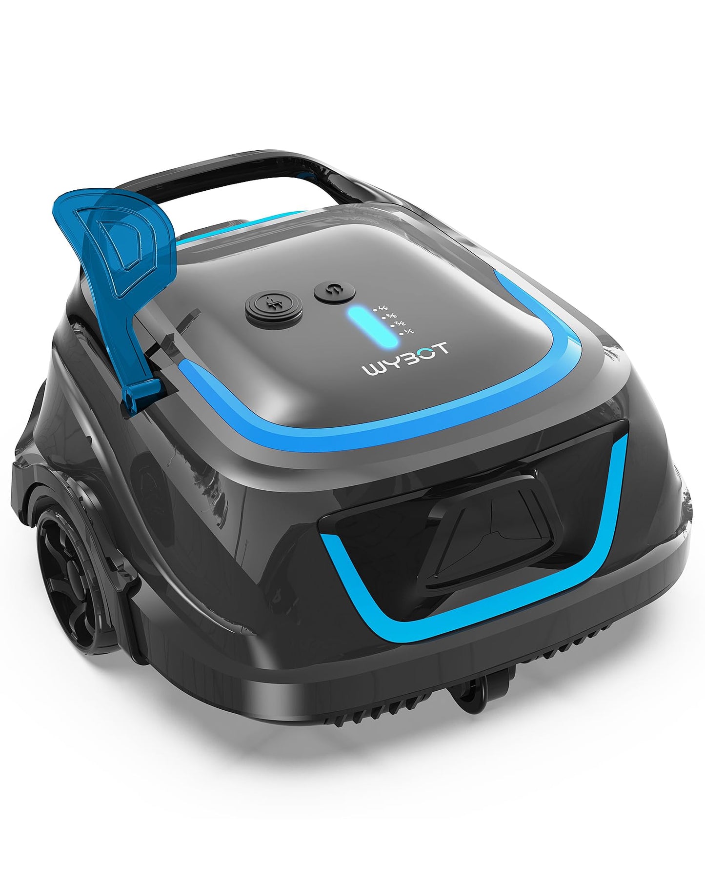 WYBOT A1 Robotic Pool Cleaner – Dual-Layer Filtration, Strong Suction, 130-Min Runtime, Cordless Pool Vacuum for Above-Ground & Flat Pools up to 1,100 Sq. Ft., 4 Cleaning Modes (Darkgrey)