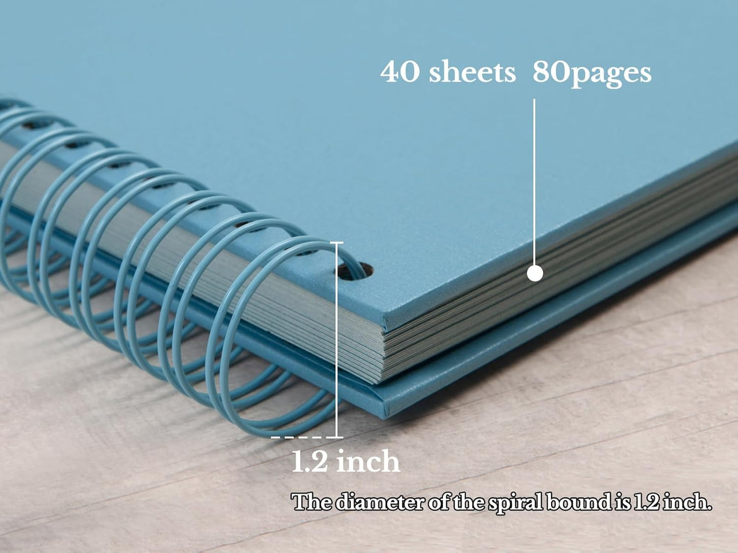 potricher 8 x 8 Inch DIY Scrapbook Photo Album 80 Pages Thick Kraft Blank Blue Paper Memory Book for Wedding and Anniversary Family (Blue, 8 Inch)