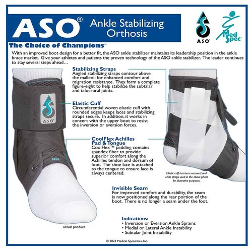 Med Spec ASO Ankle Stabilizers (264014, Black, Medium) and (264015, Black, Large)