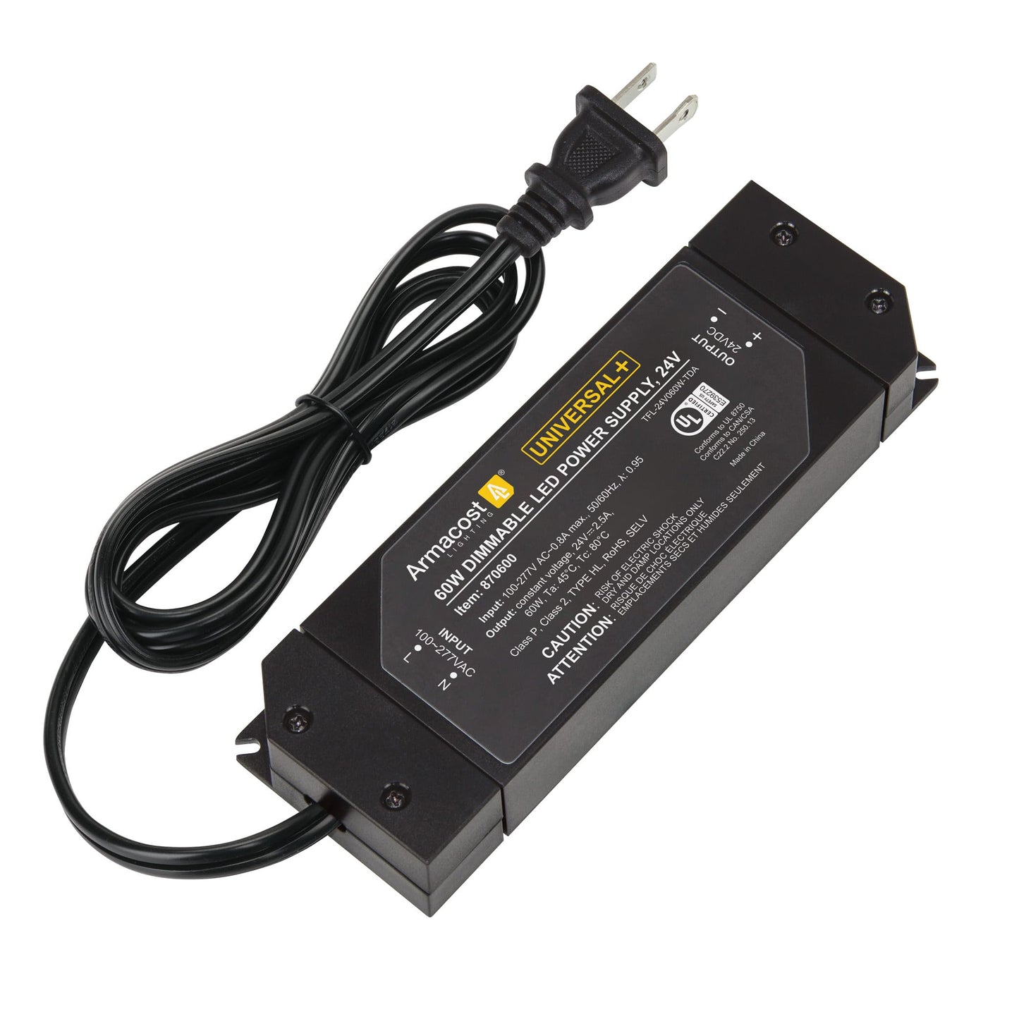 Armacost Lighting 60-Watt Universal+ 24V DC Dimmable LED Driver ELV/MLV/TRIAC 870600