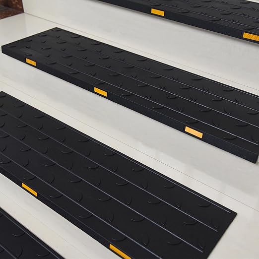OrangeStar 5 Pack Stair Treads for Wooden Steps, 10" x 36" Non Slip Rubber Stair Mats Step Mat w/Nosing for Indoor, Outdoor