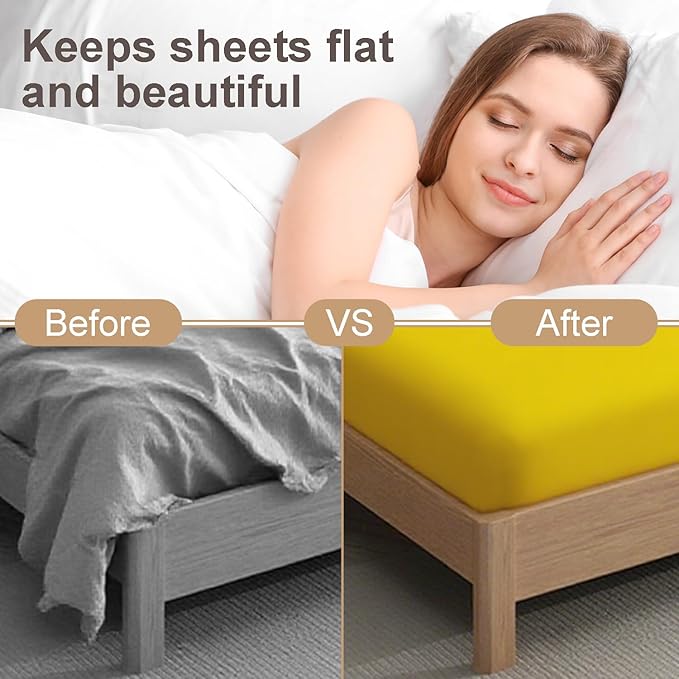 4pcs Bed Sheet Straps Holders, Adjustable Non Slip Elastic Bedsheet Grippers Triangle Mattress Suspenders, Keep in Place Fitted Bed Sheet Holders for Corners, Sofa Cushion, Mattress Cover Straps Black