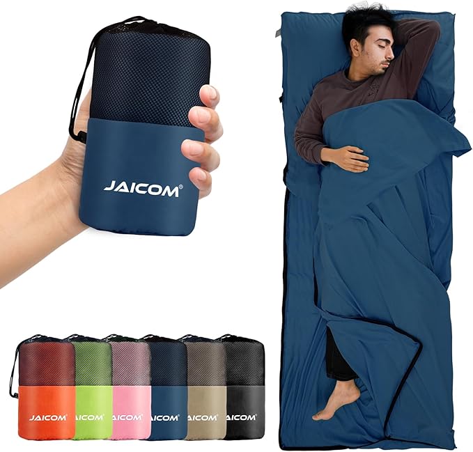 JAICOM Sleeping Bag Liner, Travel Sheets & Adult Sleep Sack, Ultralight and Portable Summer Sleeping Bag - Ideal for Backp...