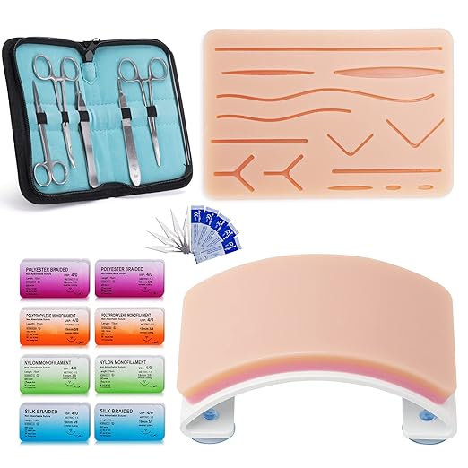 Alcedo Advanced Suture Practice Kit for Medical and Veterinary Students, Complete Set (33 Pieces) Includes Arch-Shaped and...