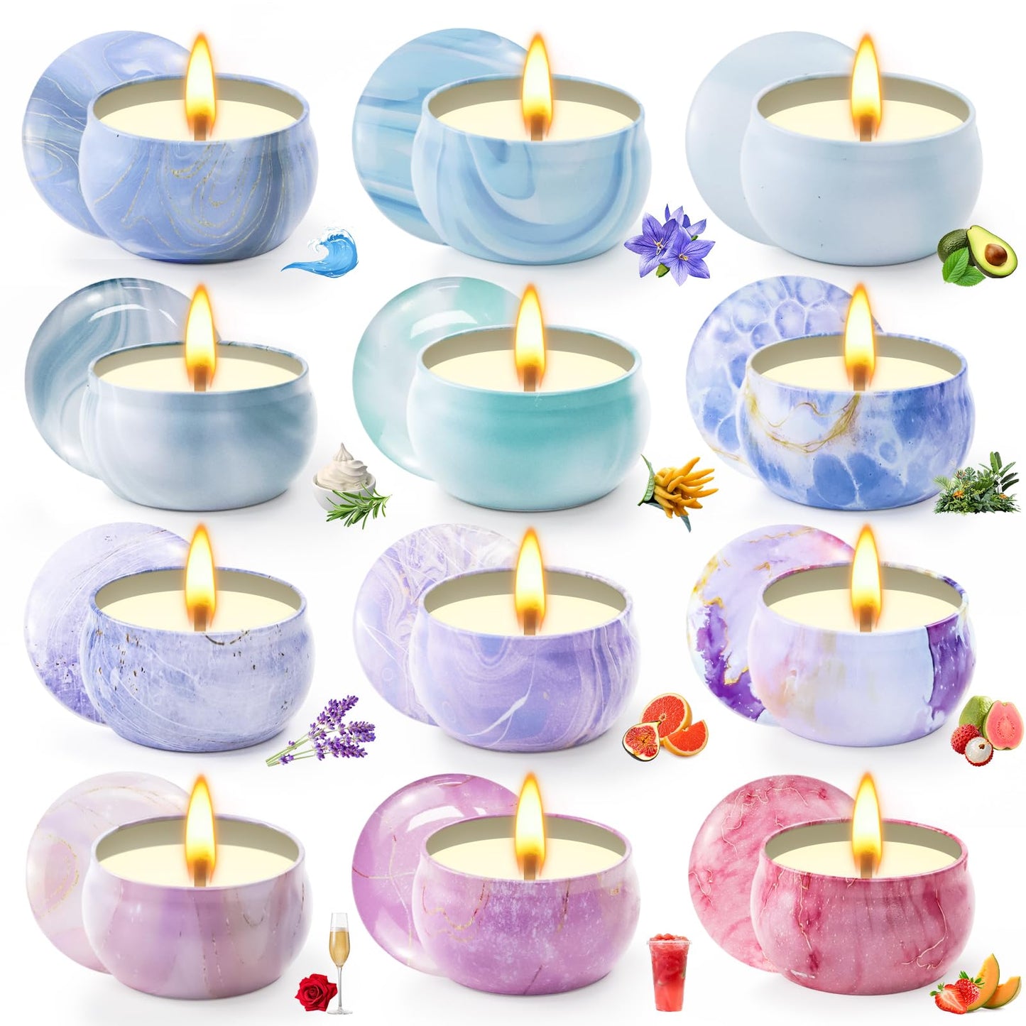 Scented Candles Gift Set, Candles for Home Scented 12 Pack, Soy Wax Aromatherapy Candle Set, 300 Hour Long Lasting, Birthday Gifts for Women Best Friends Sister Colleague