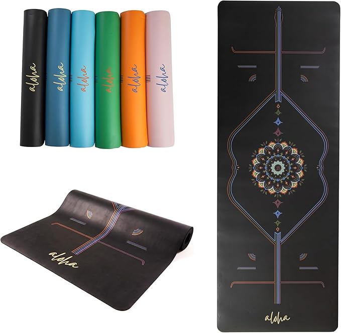 Aloha Bliss Premium Yoga Mat – 72” x 27 - Thick, Non-Slip & Durable | Sweat-Resistant, Lightweight & Portable | Perfect for Yoga, Pilates, Home Workouts, Gym & Studio Practice - Eco-Friendly
