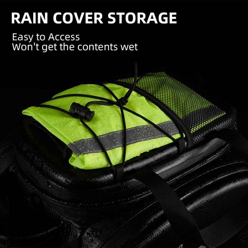 ROCKBROS Bike Rack Bag Bike Trunk Bag, Waterproof Carbon Leather Bicycle Rear Seat Cargo Bag, Expandable Bike Pannier with Water Bottle Holder, 3 in 1 Multifunctional Handbag