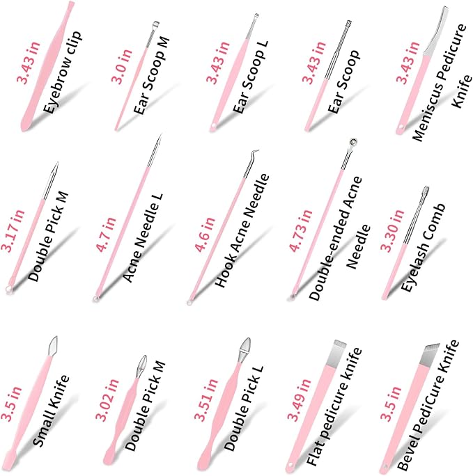 Manicure Set Professional Nail Clipper Kit-26 Pieces Stainless Steel Manicure Kit,Nail Care Tools with Luxurious Travel Case (Pink)