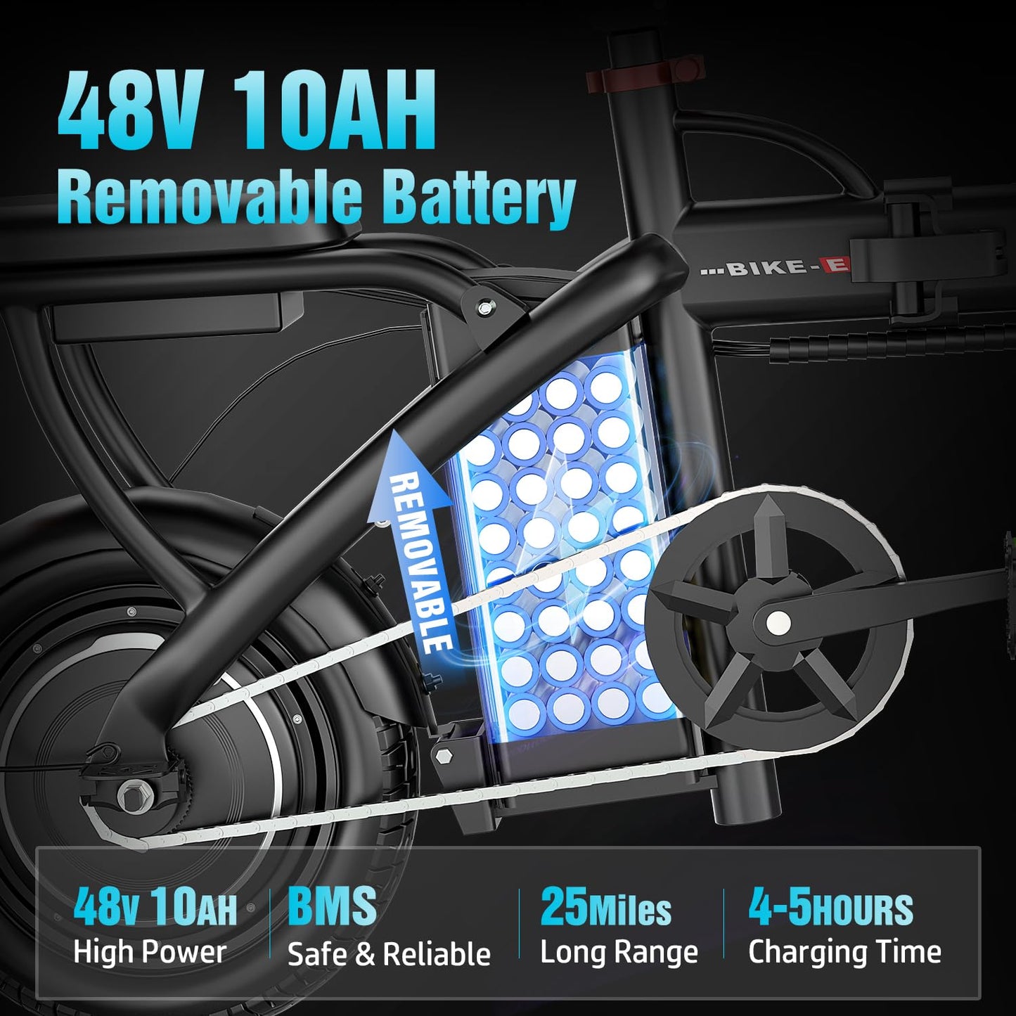 ASKGO Z6 Foldable Electric Bike for Adults, 14" Electric E-Bike with 500W Peak Motor, Max 25Miles 20MPH Electric Bicycles, Dual Front Suspension