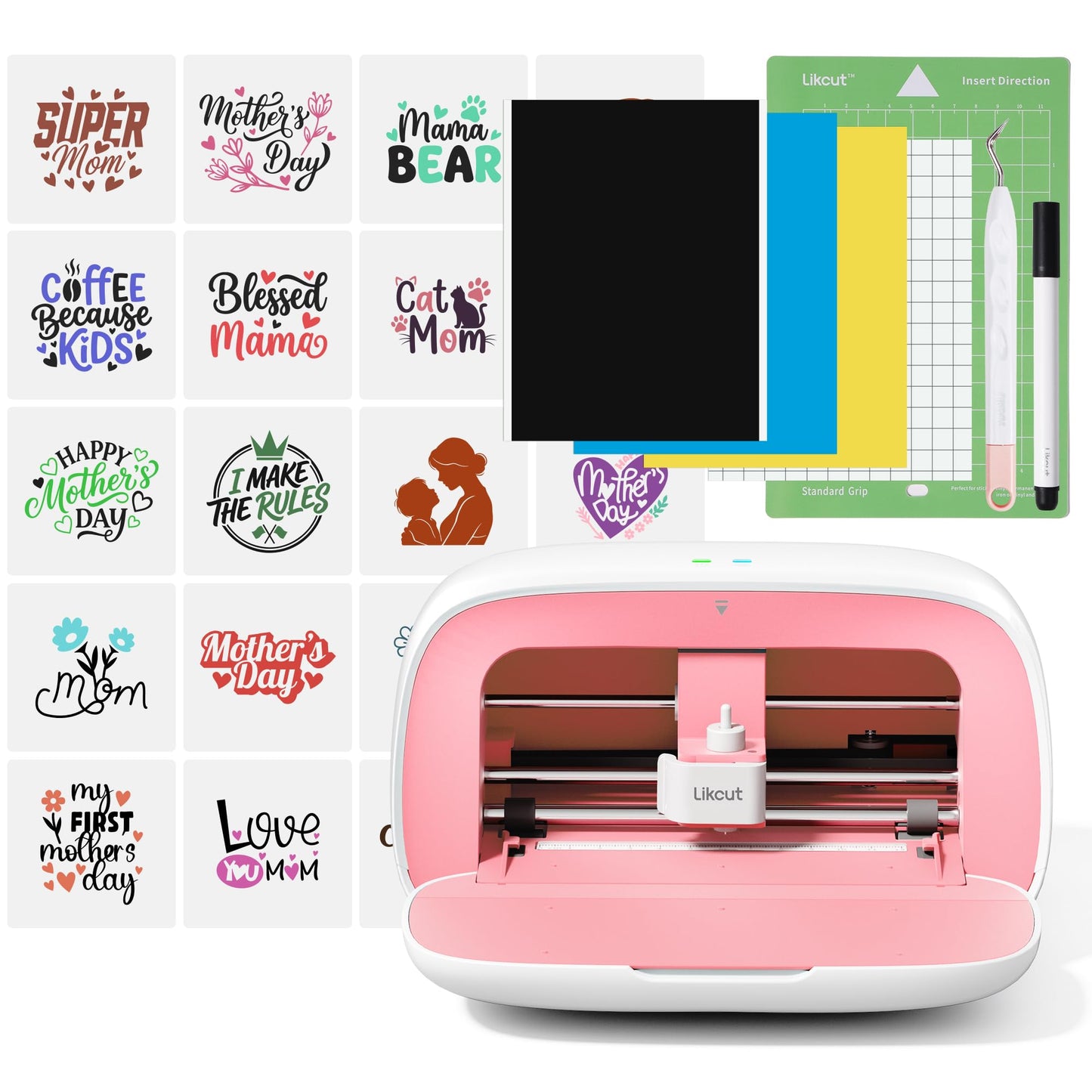 Likcut Vinyl Cutter Machine, Upgrade Cutting Machine Glee S501 for DIY Joy, Portable Smart Cutting Tool for Crafter, Sticker Decal Maker Printing for Resin Charms, Arts, Crafts & Party Supplies