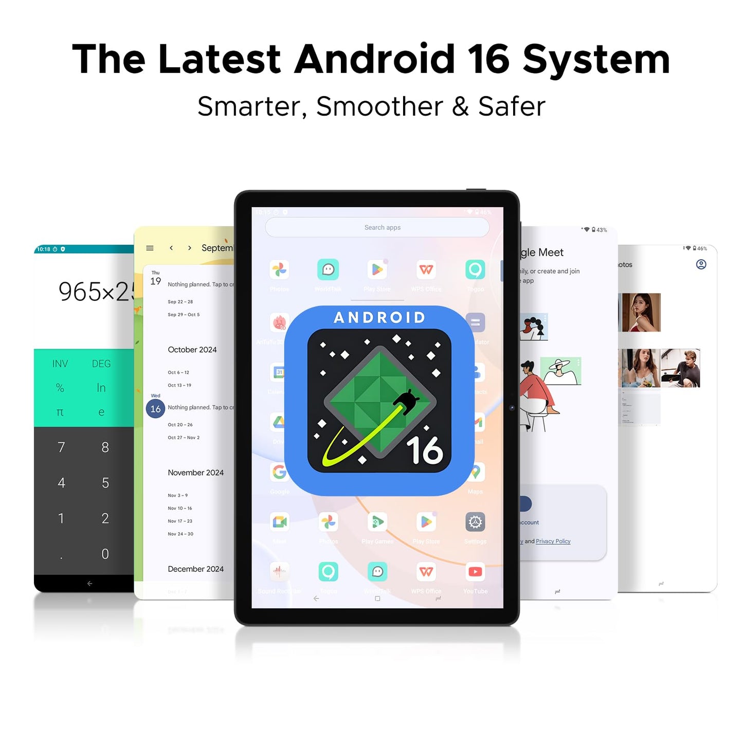 Doogee U11 Android 16 Tablet,11 Inch Tablet With Gemini Ai,16Gb+128Gb/2Tb,8580Mah Gaming Tablets,Unisoc T7200 Octa-Core,13Mp+5Mp