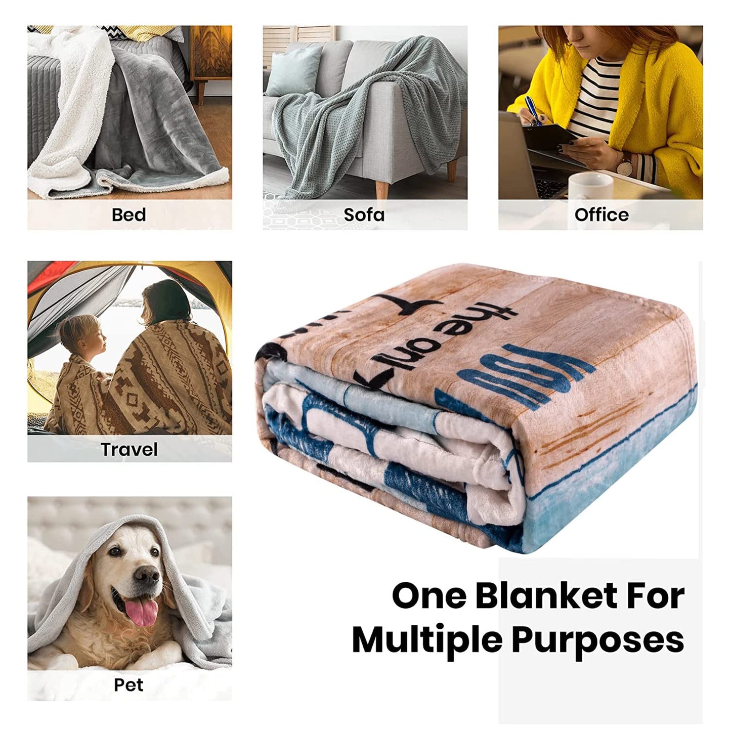 Anniversary Sherpa Throw Blanket for Wife, Ultra-Soft Micro Fleece, Valentines Day & Birthday Gift, for Bedding, Sofa & Travel