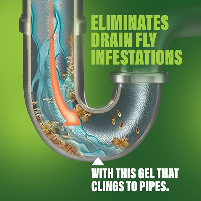 Green Gobbler Fruit Fly Goodbye Gel Drain Treatment | Killer Flies & Eliminator (1 Gallon)