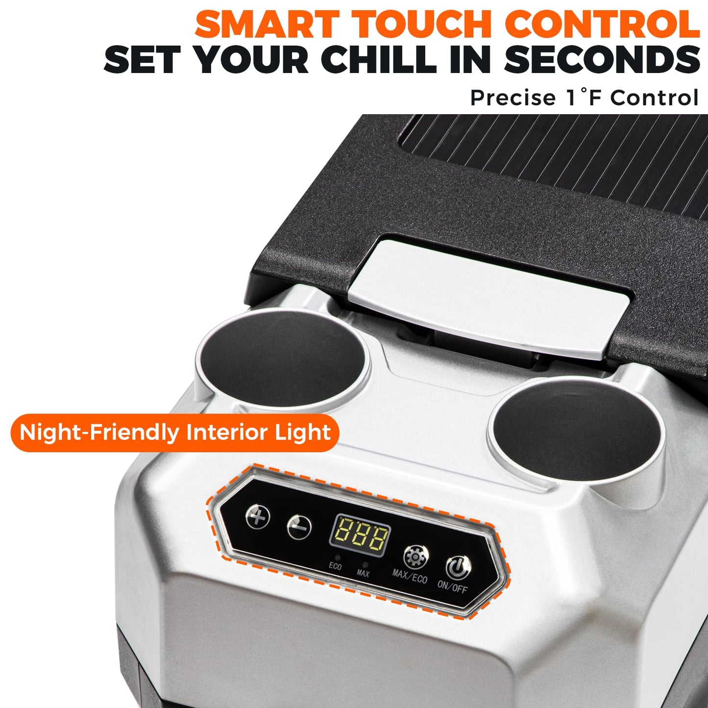 12 Volt Refrigerator with APP Control,Car Refrigerator 19QT Portable Freezer Compressor Cooler(-4°F ~ 68°F”),Car Refrigerator with Cup Holders Fridge12/24V DC&110V AC for MPV,RV,Travel,SUV,Van Camping