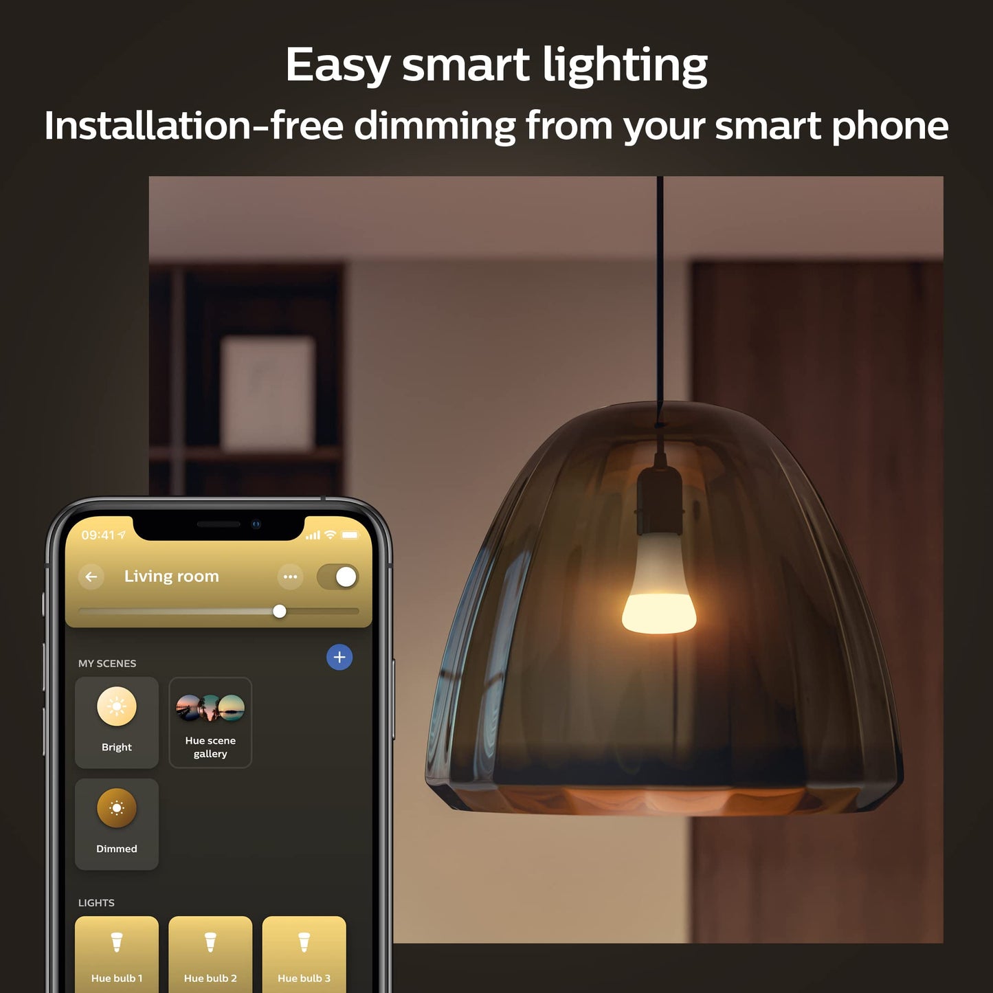 Philips Hue Smart LED A21 Bulb, Warm White Light 2700K, E26 Base, 13.5W, 1600 Lumens, Dimmable, Works with Alexa, Google Assistant, and Apple Home, 1pk