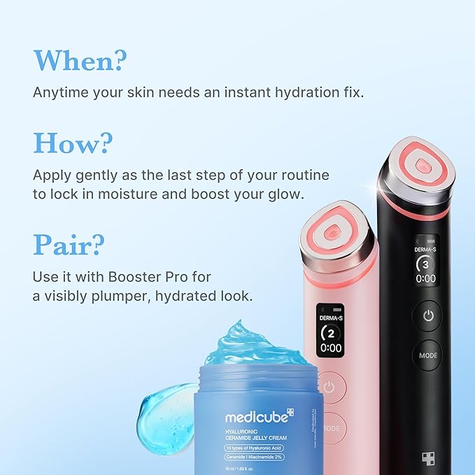 medicube Hyaluronic Acid Moisturizing Jelly Cream | Daily Moisturizer for All Skin Types | Long-lasting Hydration with Hyaluronic Acid, Ceramides, Multi Peptides | Supports Skin's Natural Barrier