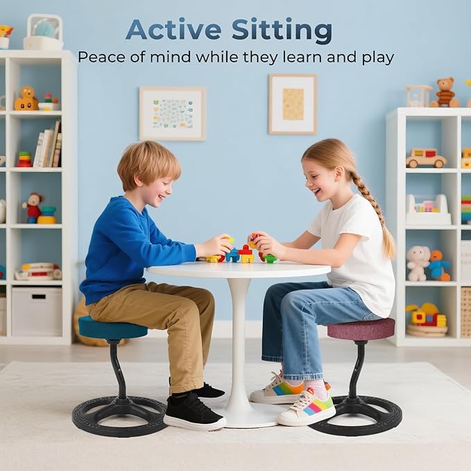 Upaloop ADHD Chair for Kids, Yoga Chairs for Adults, Wobble Stool Active Flexible Seating Desk Chair with Non-Slip Base and Washable Seat Cover for Stability, Balance, Yoga, Office, School, Classroom