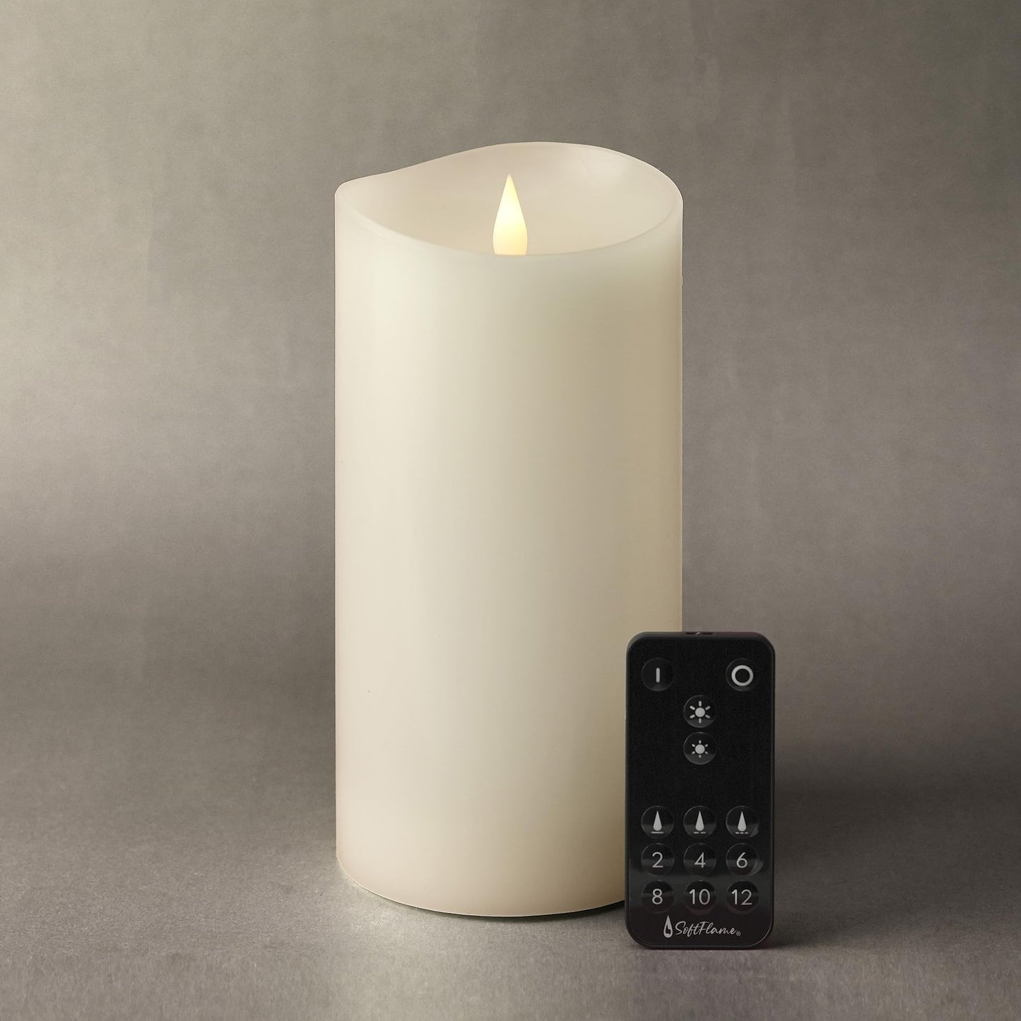 Softflame Flameless LED Candles with Remote Control, 4"x 8.3"Flickering 3D Moving Flame Battery Operated Candles in Real Wax Shell for Indoor Use, Home Decor White