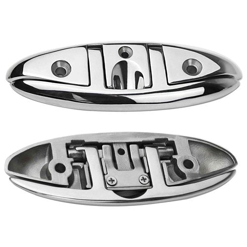 MEMUME Folding Boat Cleats 5" 6" 316 Stainless Steel Flip up Dock Cleats Marine Grade Rope Cleat for Deck, Yacht with Fasteners (6" 4 Pack)