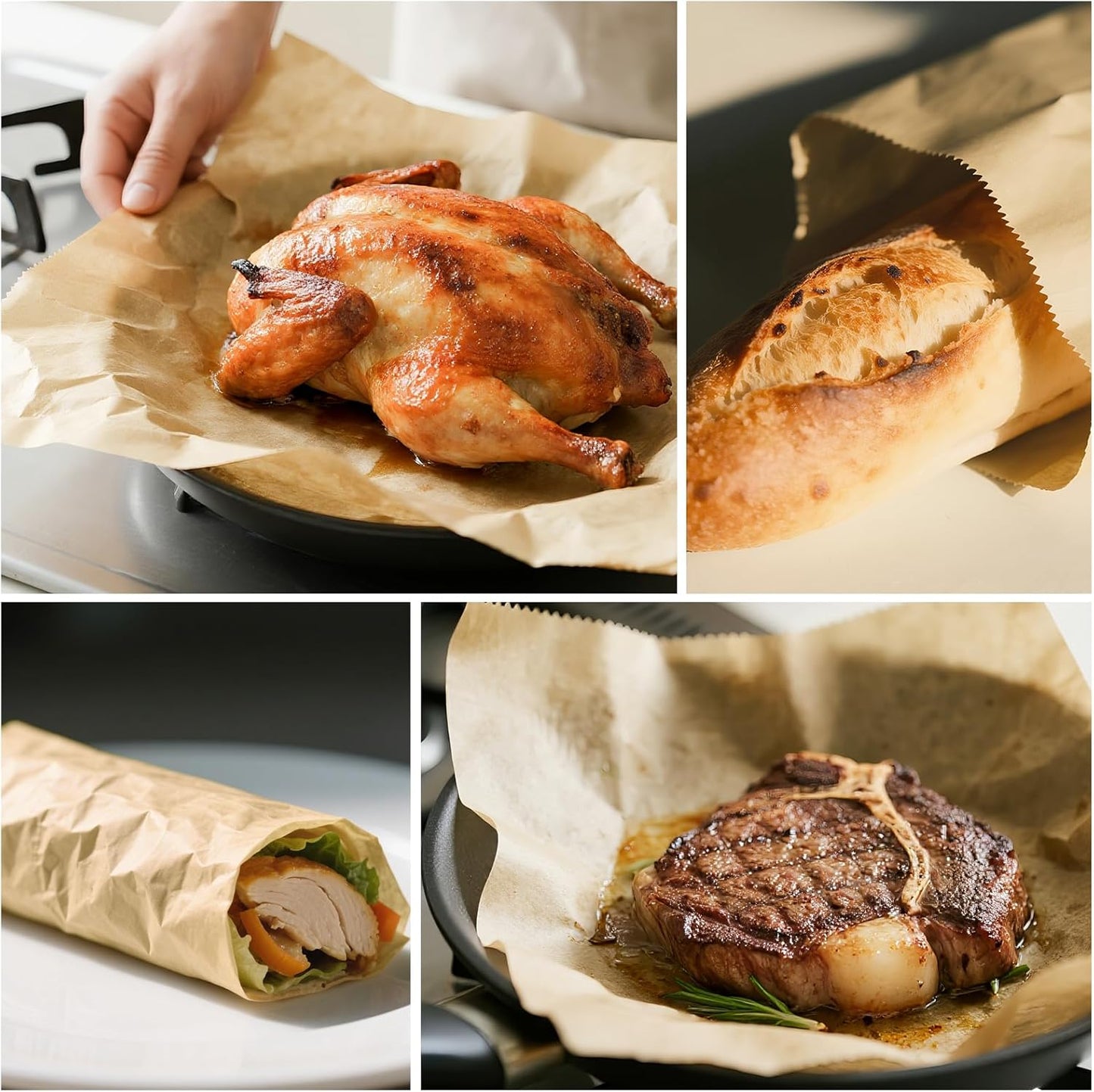 Precut POP UP Deli Paper Sheet Pack of 200, Interfolded Heavy Paper for Food Wrap and Serving (12" x 10-1/2", Kraft）