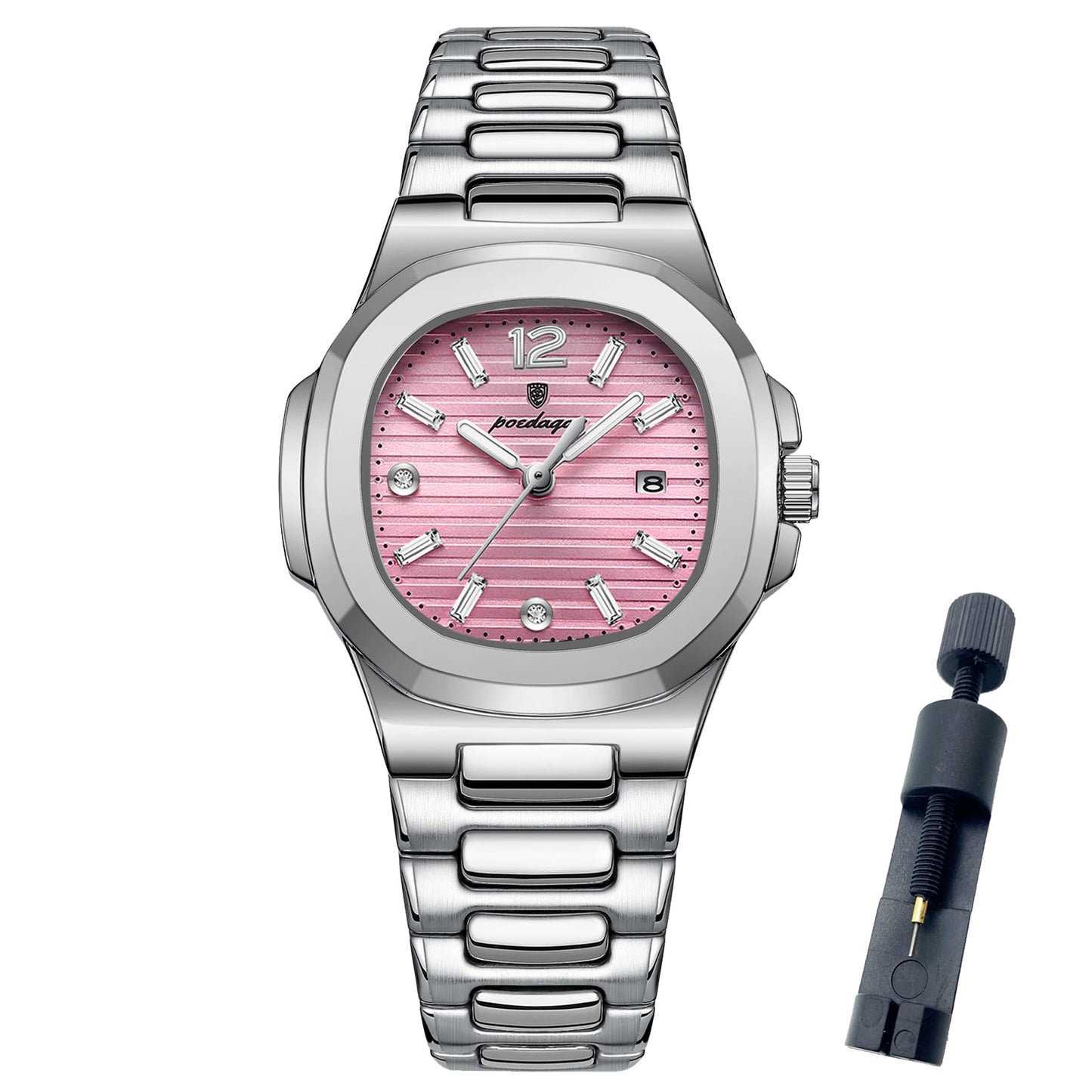 TIMGUX Watch for Women Business Dress Analog Quartz Two Tone Stainless Steel Waterproof Luminous Date Luxury Casual Wrist Watch