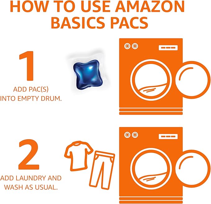 Amazon Basics Laundry Detergent Pods, Fresh Scent | 120 Pacs | 120 Medium Loads | Pack of 2