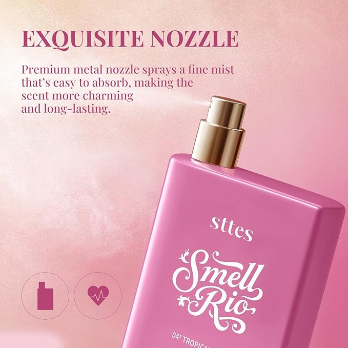 Sttes Perfume 04# (Original 408) – Perfume for Women – Long-Lasting Hair Guava, Orchid, Vanilla & Cotton Candy Notes – Fruity Scentual Fragrance Eau de Parfum 100ml (3.4 fl oz) – Tropical Juicy