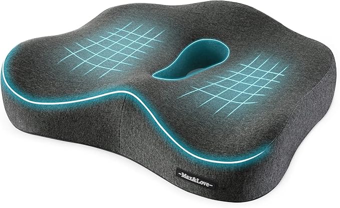 Memory Foam Seat Chair Cushion for Relieves Back Sciatica Pain Tailbone Pain Coccyx Degenerating Disc Orthopedic Osteoarth...