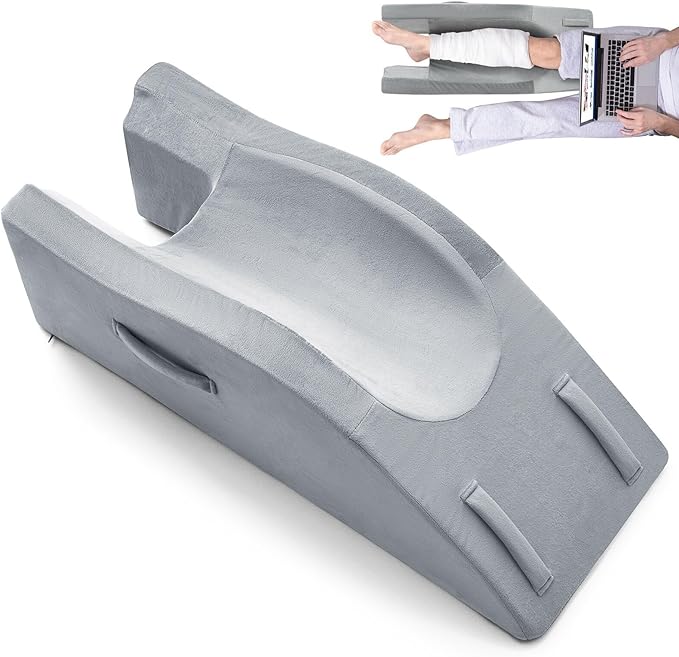 Dreamer Car Leg Elevation Pillow for After Surgery, Injury, or Rest, Ankle Fixation Leg Pillow, Supportive Memory Foam Wedge Pillow for Legs Pain Relief with Anti-Slip Base & 3 Handles