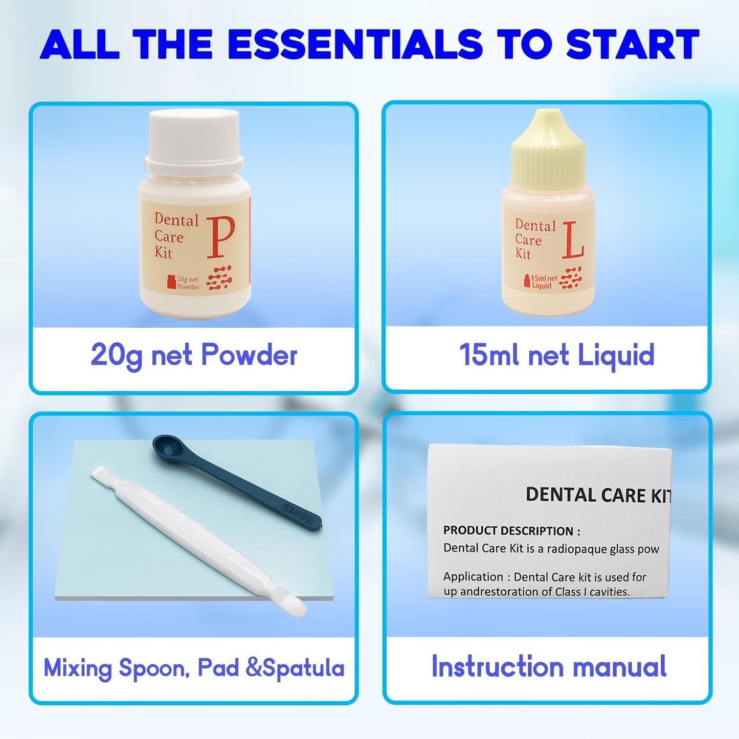Dental Care Kit Zinc Oxide Eugenol Cement, Tooth Repair Kit for Crowns Filling, Temporary Teeth Fix for Confident Smile