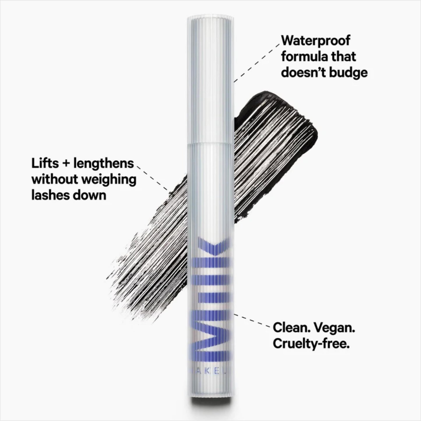 Milk Makeup RISE Waterproof Mascara - Lifts, Lengthens, Holds Curl & Adds Volume - Dries Quickly, Stays Put - Vegan, Cruelty Fre