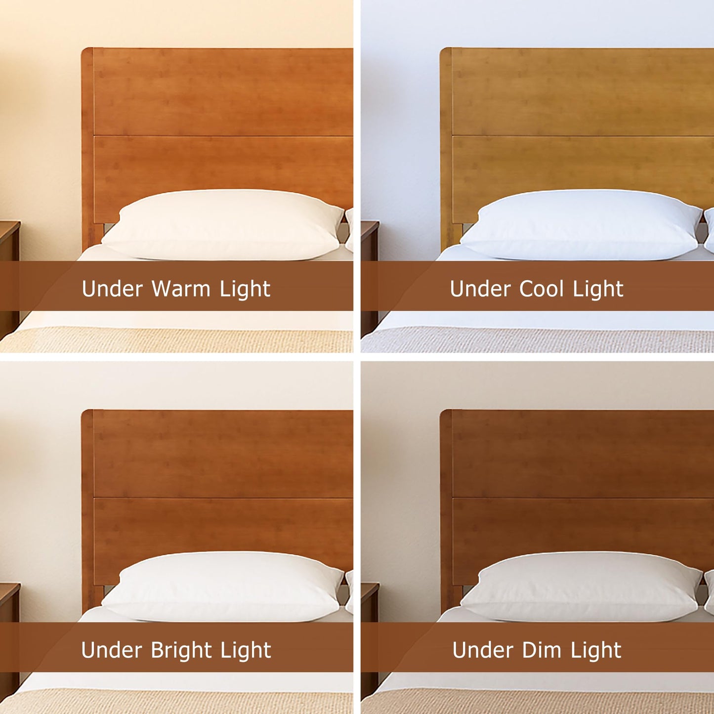 Merax Full Size Bamboo Platform Bed, Mid-Century Modern Bed Frame with Tall Headboard, Solid Sustainable Bedframe Full-size, Wood Slat Support, No Box Spring Needed, Easy Assembly, Noise Free, Natural
